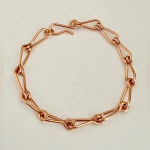 Handmade Minimalist Copper Wire Chain Link Bracelet - Hypoallergenic